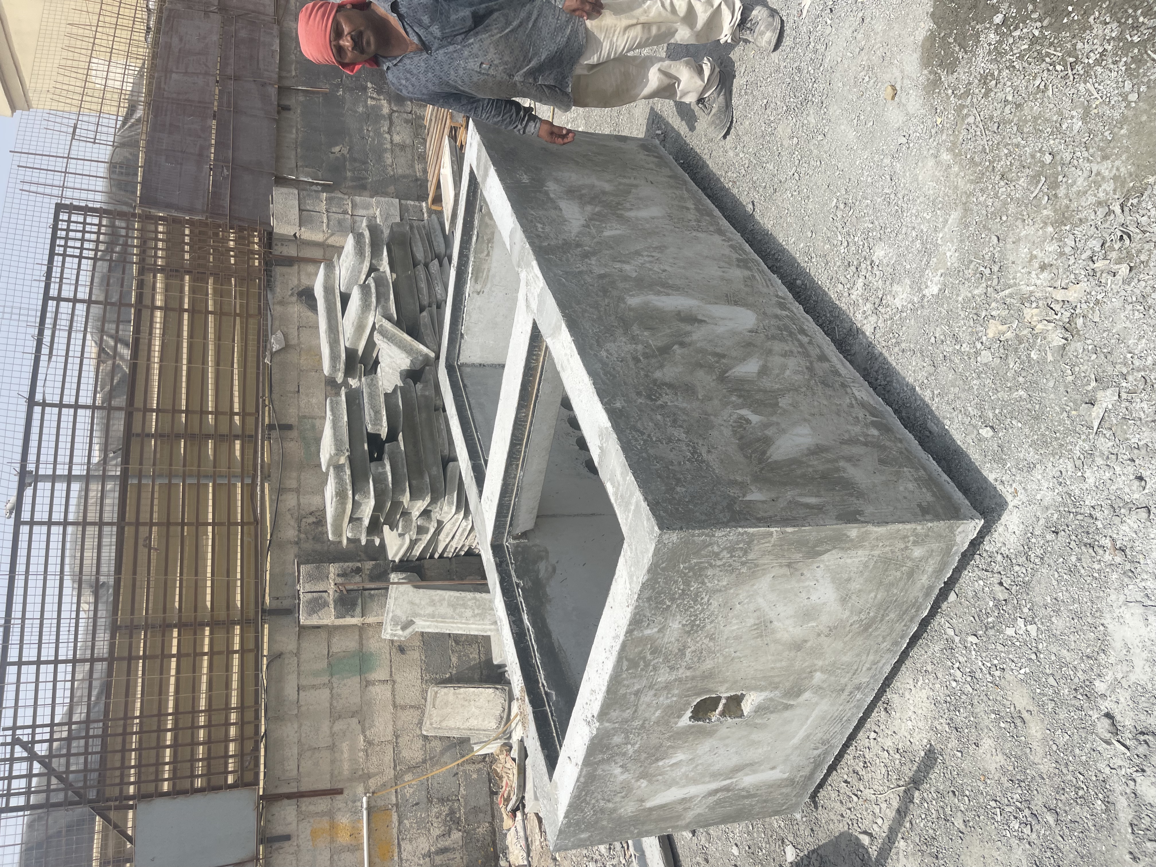 Precast manhole and mould in the workshop